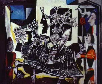 Pablo Picasso Painting - Paje de caballero y monje 1951 Pablo Picasso
